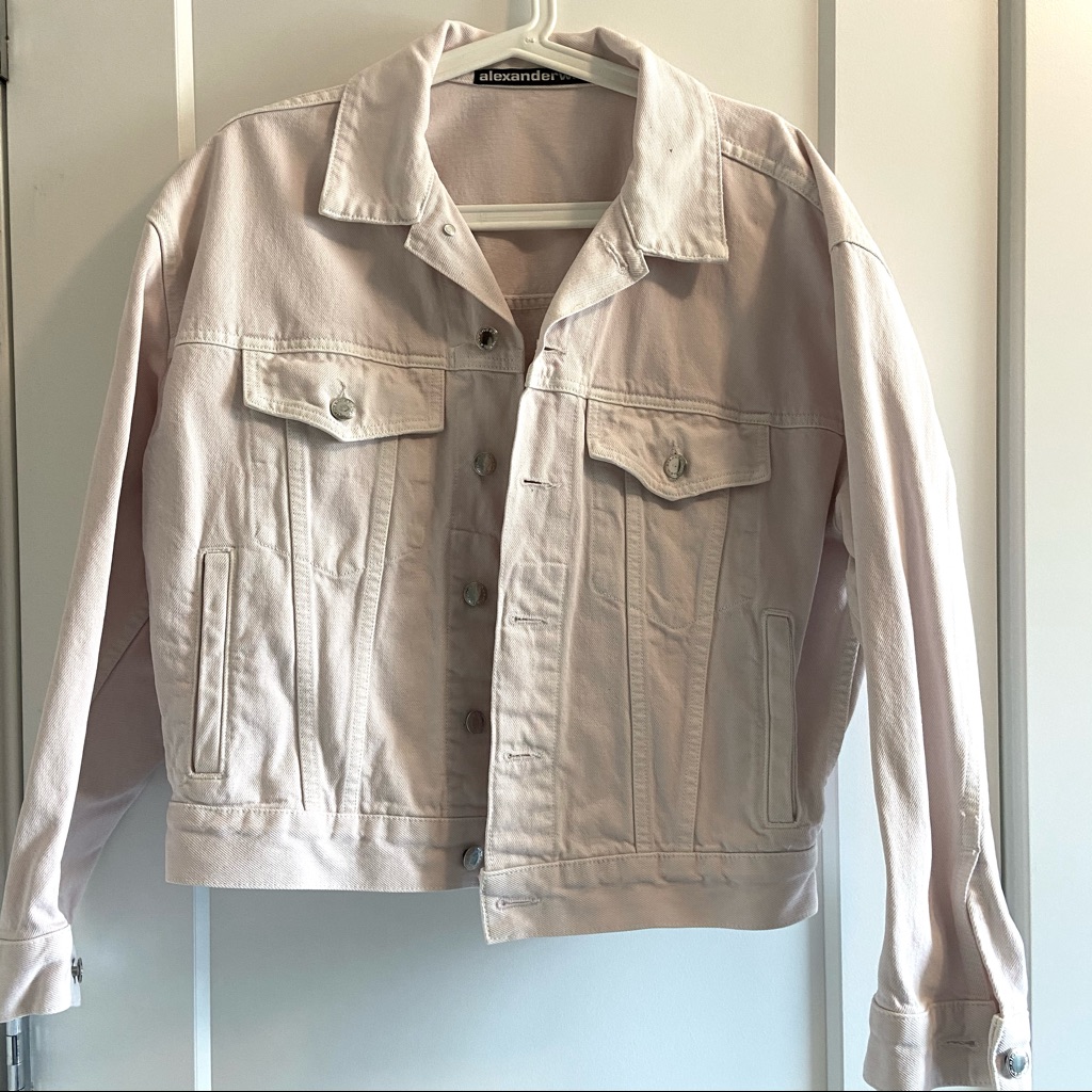 Alexander Wang Oversize Baby Pink Denim Jacket